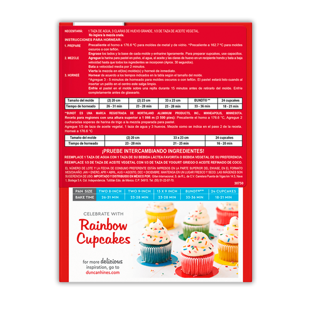 Harina Duncan Hines Pastel Blanco 468 g