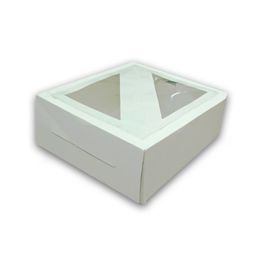 Caja Blanca Con Ventana 25 X 25 X 13 Cm Pasteloso