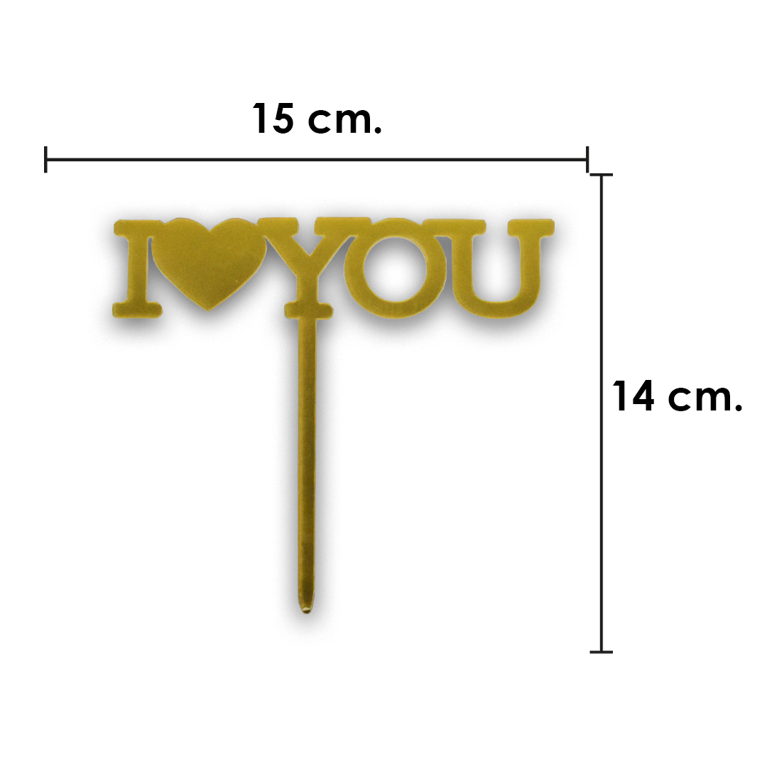I Love You Dorado 15 X 14 cm