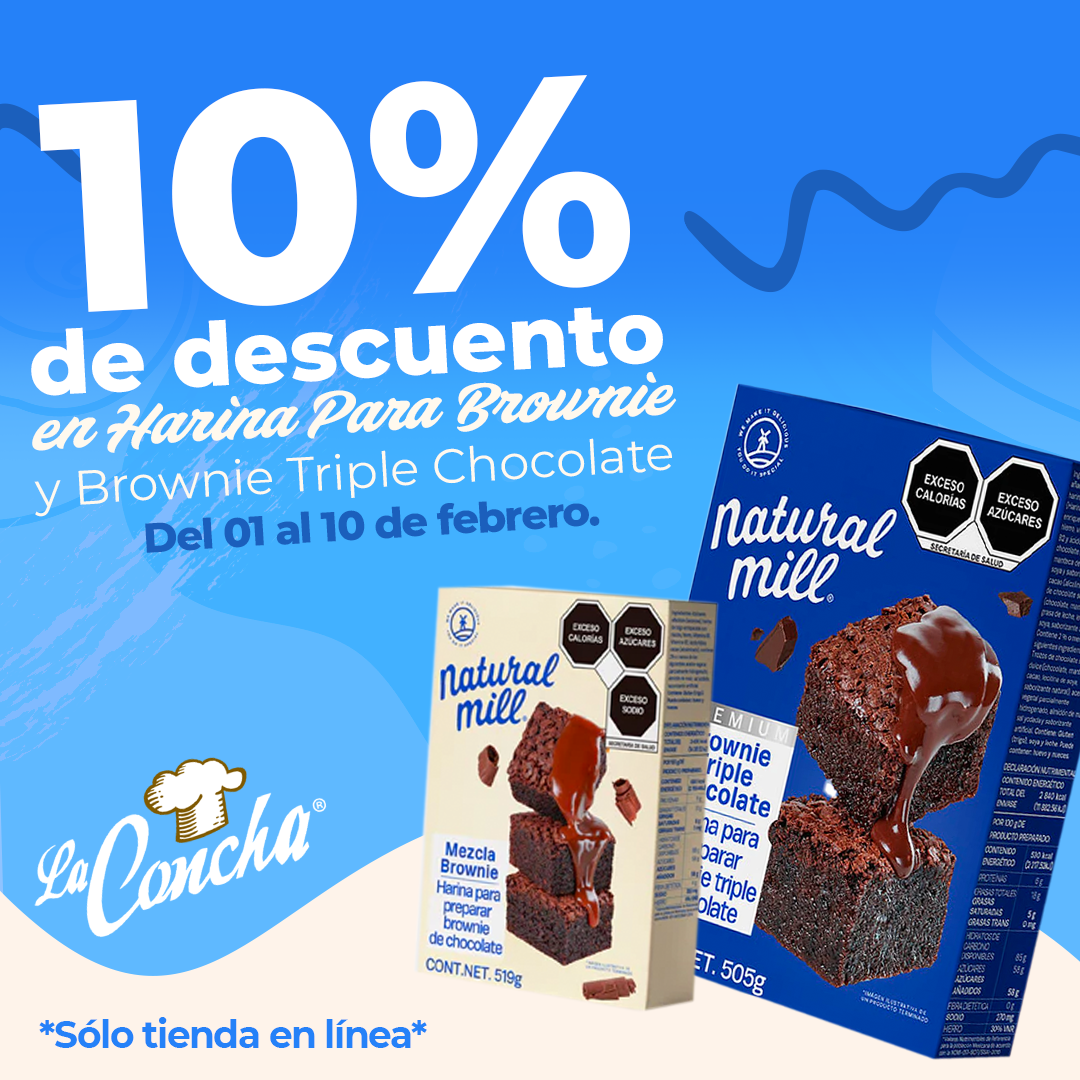 10% Harinas para Brownie Natural Mill