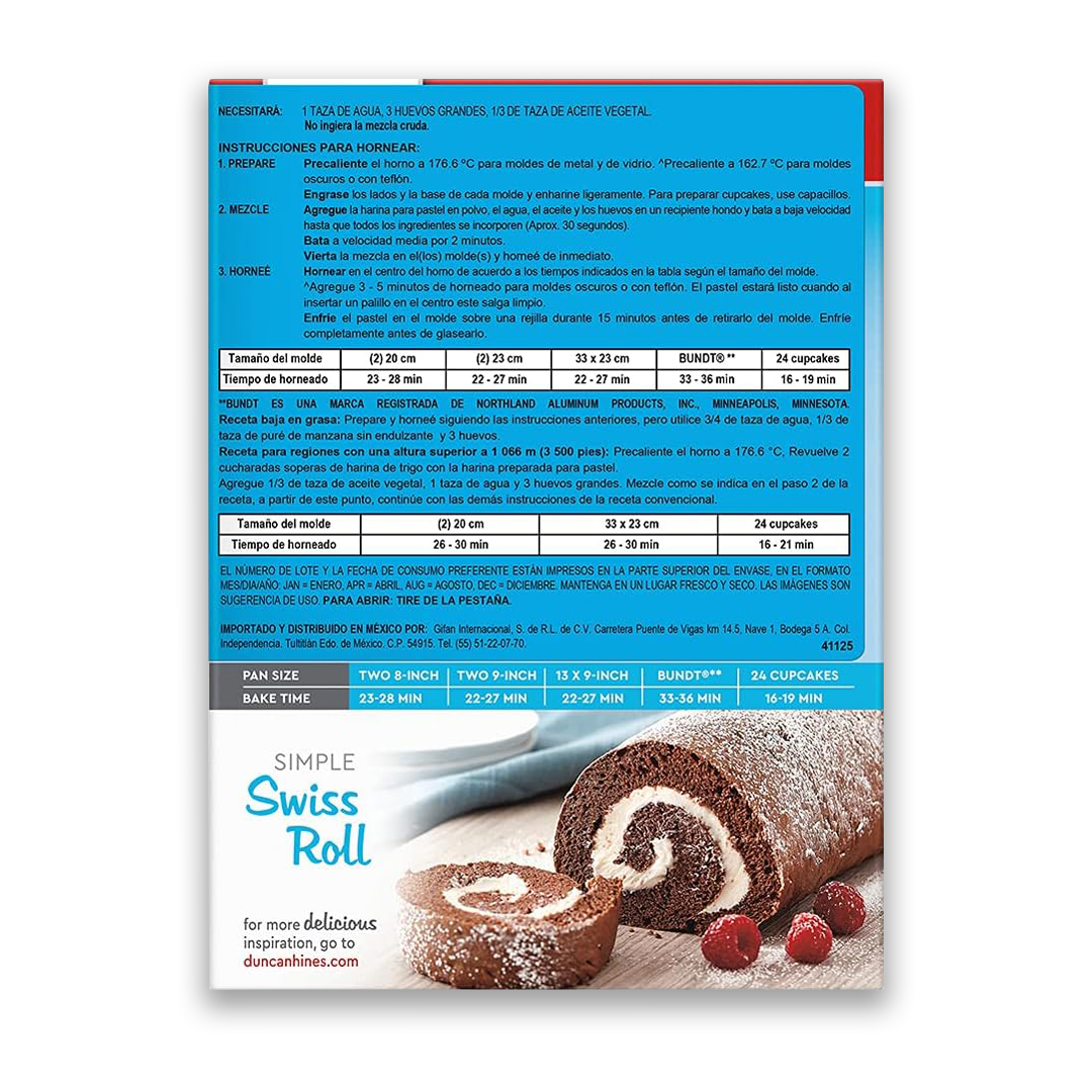 Harina Duncan Hines Chocolate Suizo 432 g