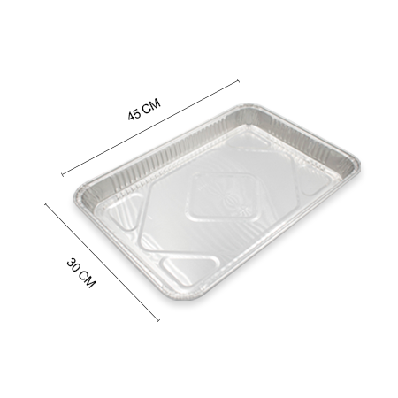 Molde Alcan Aluminio Desechable Para Hornear Rectangular 45x30cm