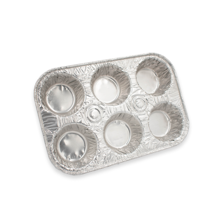 Molde Alegria Aluminio Desechable Para Hornear Muffin Estandar 6 Cavidades