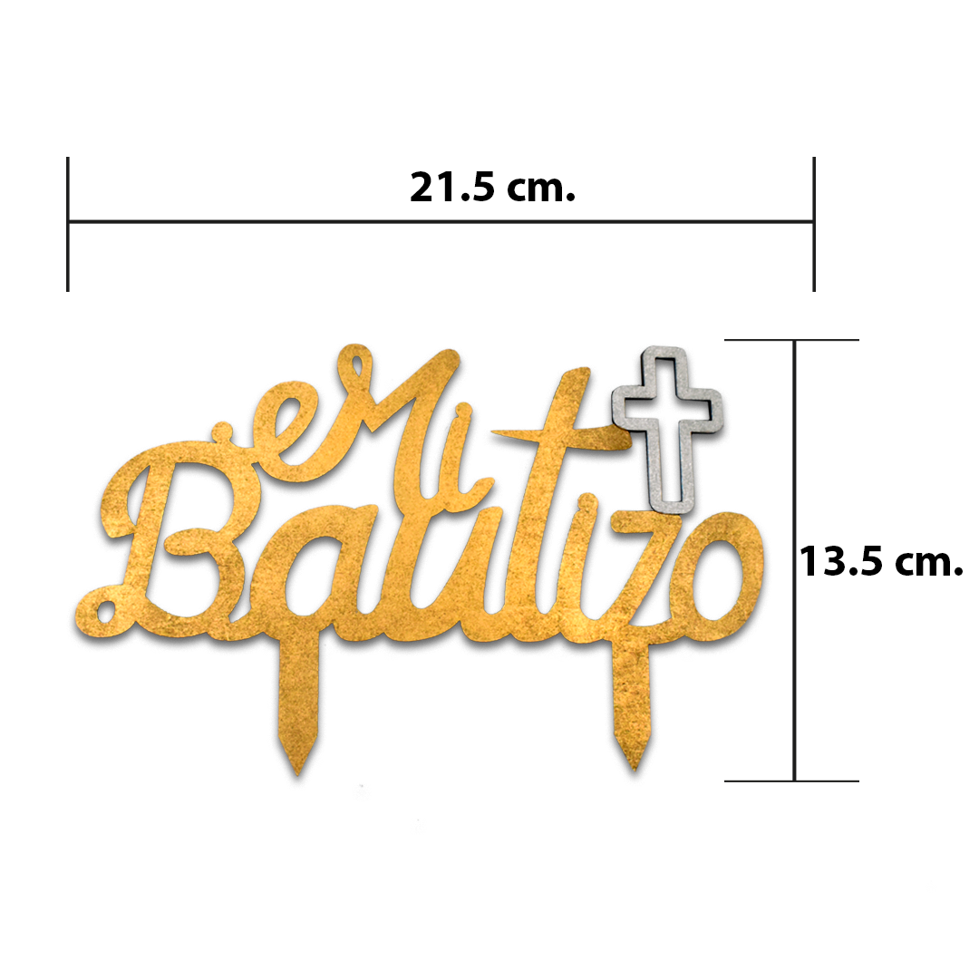 Letrero Mi Bautizo Dorado Rijali