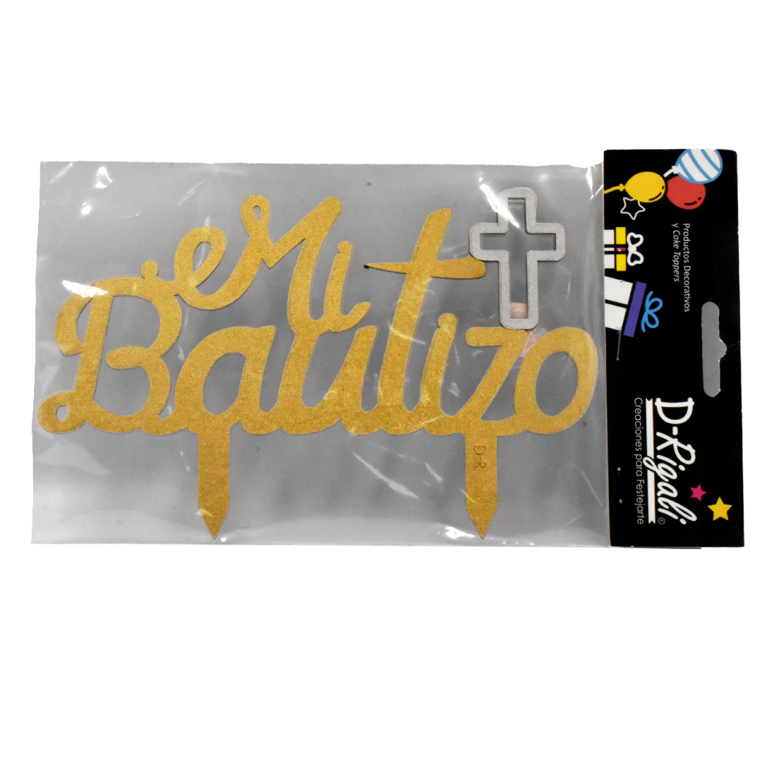 Letrero Mi Bautizo Dorado Rijali