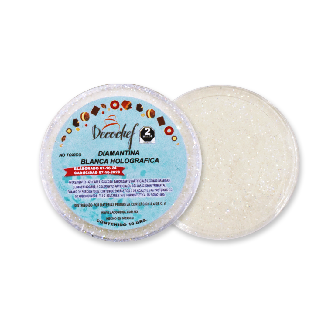 Diamantina Decochef Blanca Holográfica 10 g