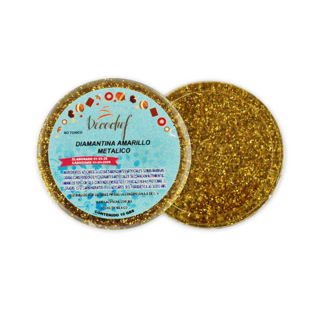Diamantina Amarillo Metálico Decochef 10 g