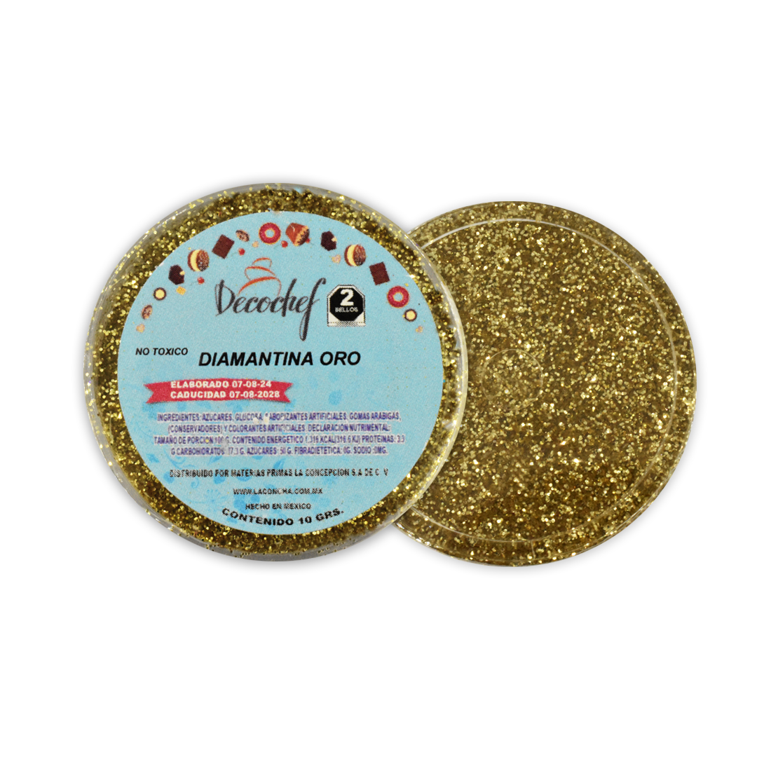 Diamantina Oro Holográfica Decochef 10 g