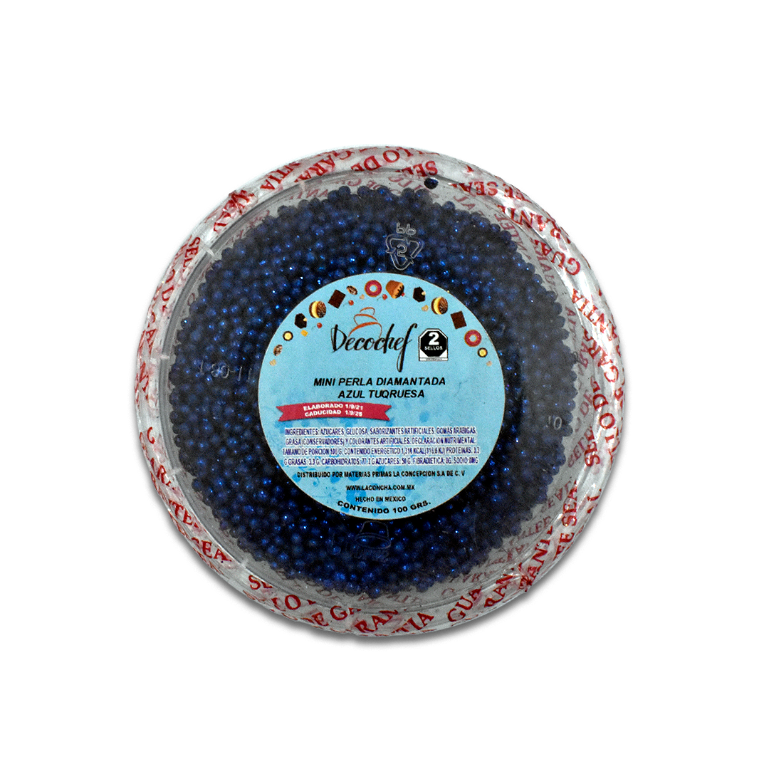 Mini Perla Diamantada Azul Turquesa Decochef 100 g