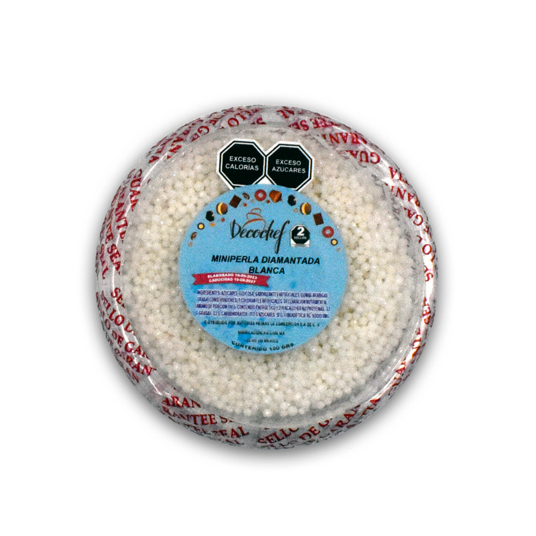 MINI PERLA DIAMANTADA BLANCA HOLOGRAFICA DECOCHEF 100 G