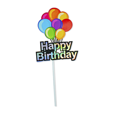 Letrero Decorativo Para Pastel Happy Birthday Globos