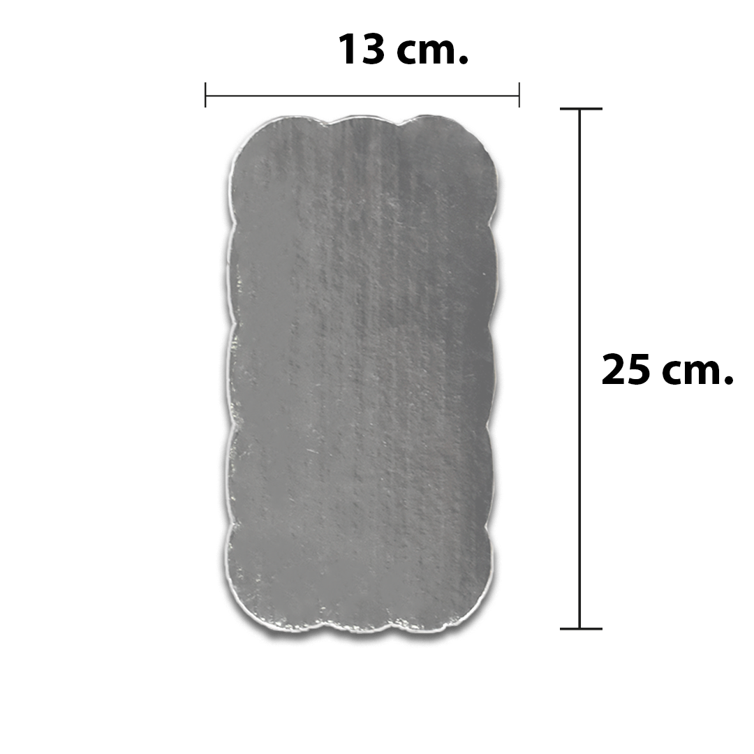 Base Cartón Plata 13 X 25 cm