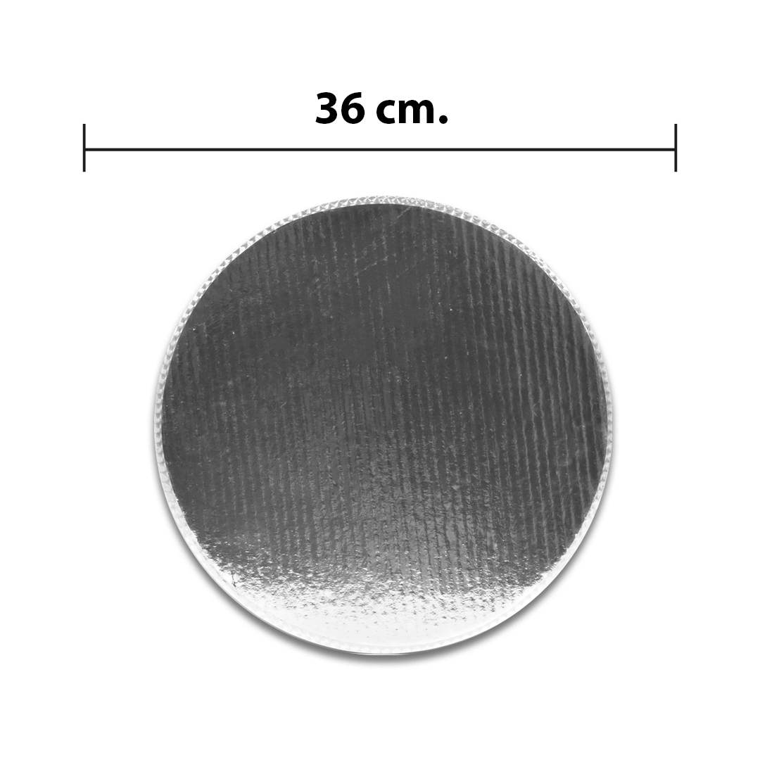 Base Cartón Plata Listón 36 cm.