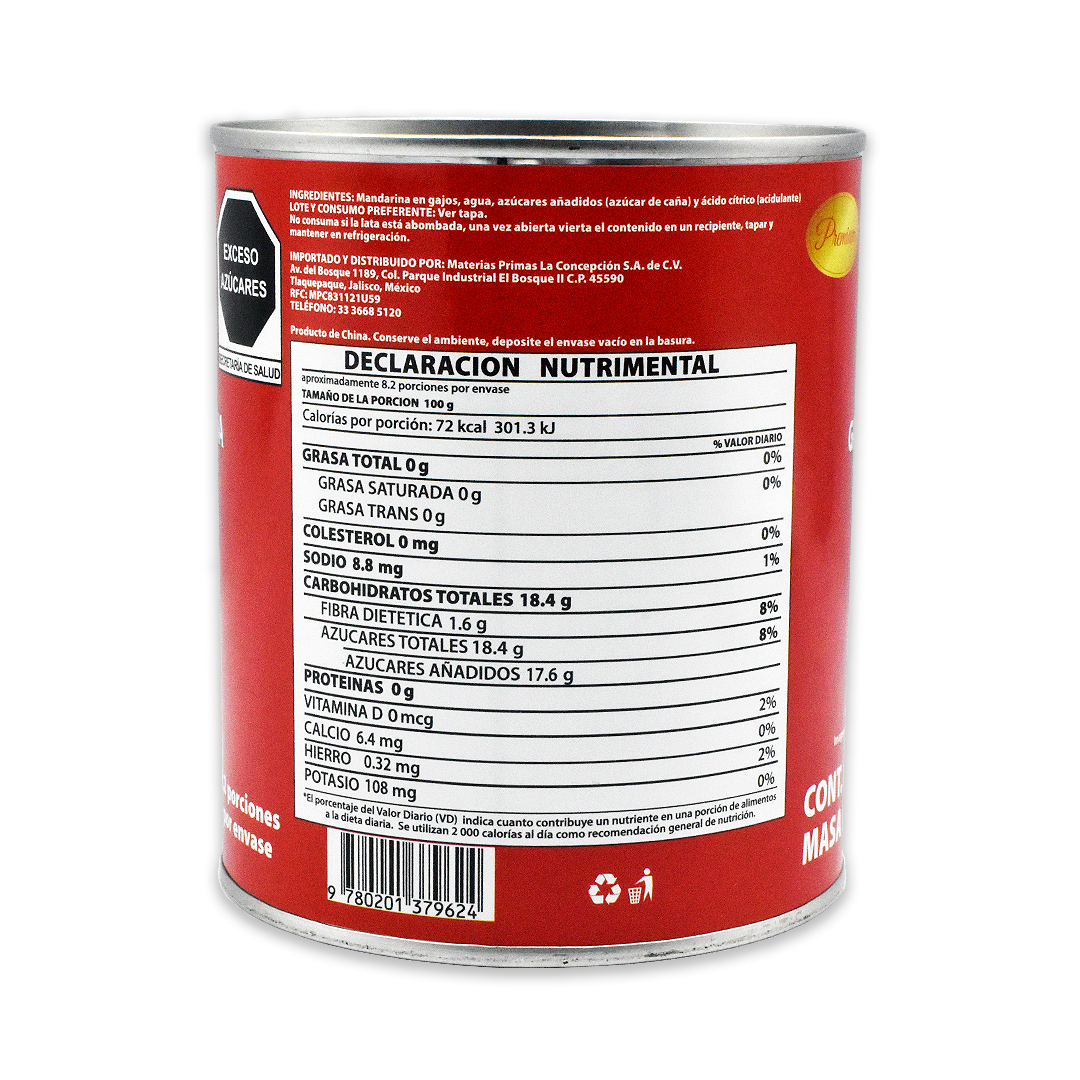 Mandarina en Almibar Decochef 820 g.