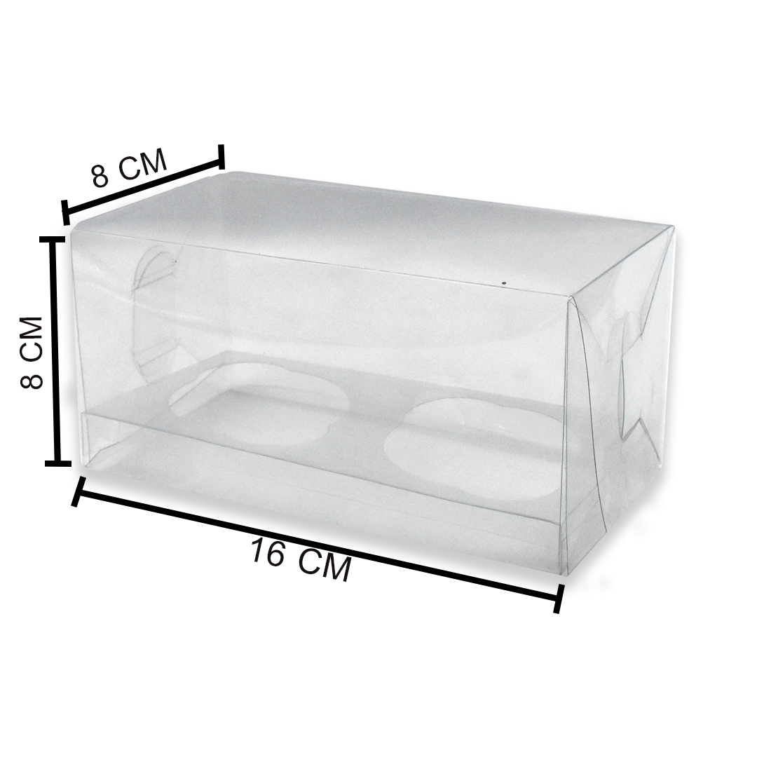 Caja P/Muffin De Acetato 2 Cav 16x8x8 Cm (06000)