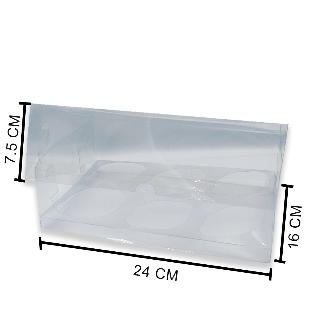 Caja P/Muffin De Acetato 6 Cav 24x16x7.5 Cm (06002)