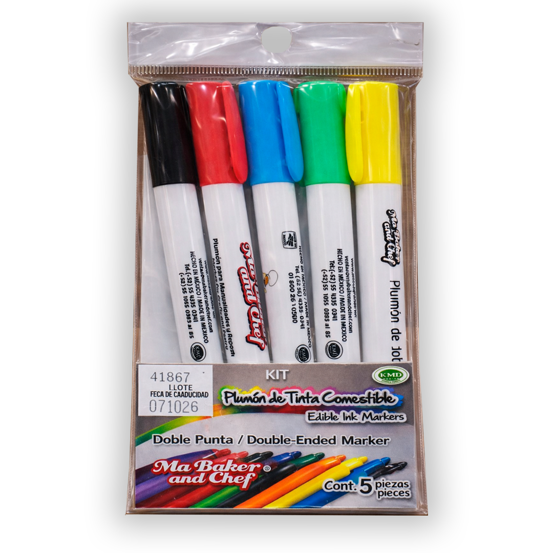 Kit Plumones 5 Colores Ma Baker