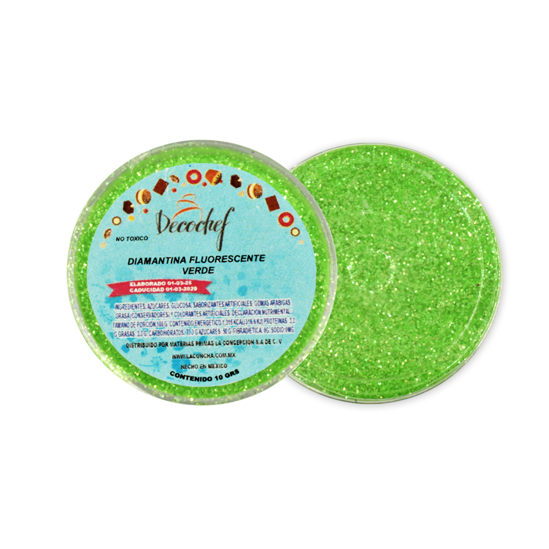 Diamantina Verde Fluorescente 10 G Decochef