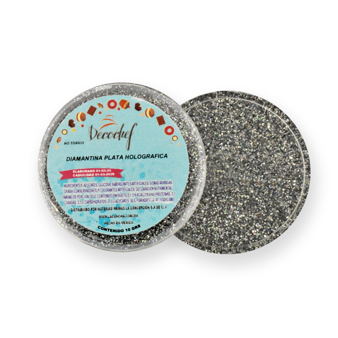 Diamantina Plata Holográfica 10 G Decochef