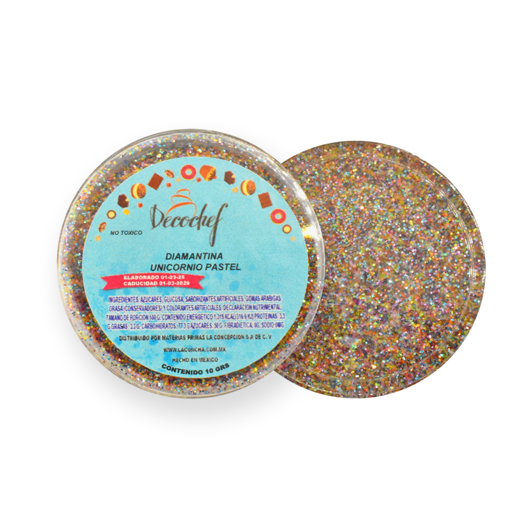 Diamantina Unicornio Pastel 10 G Decochef