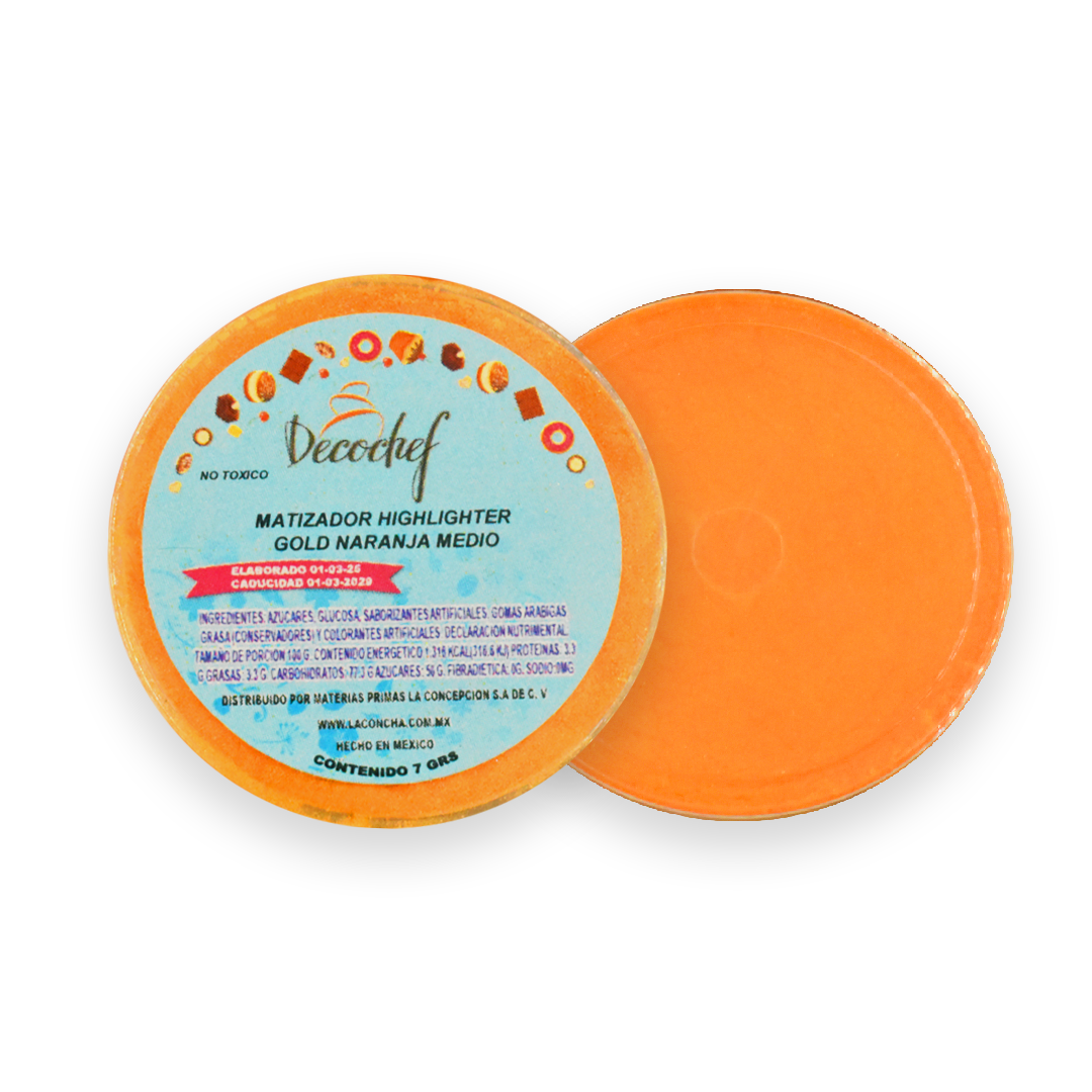 Matizador Highlighter Gold Naranja 7 G Decochef