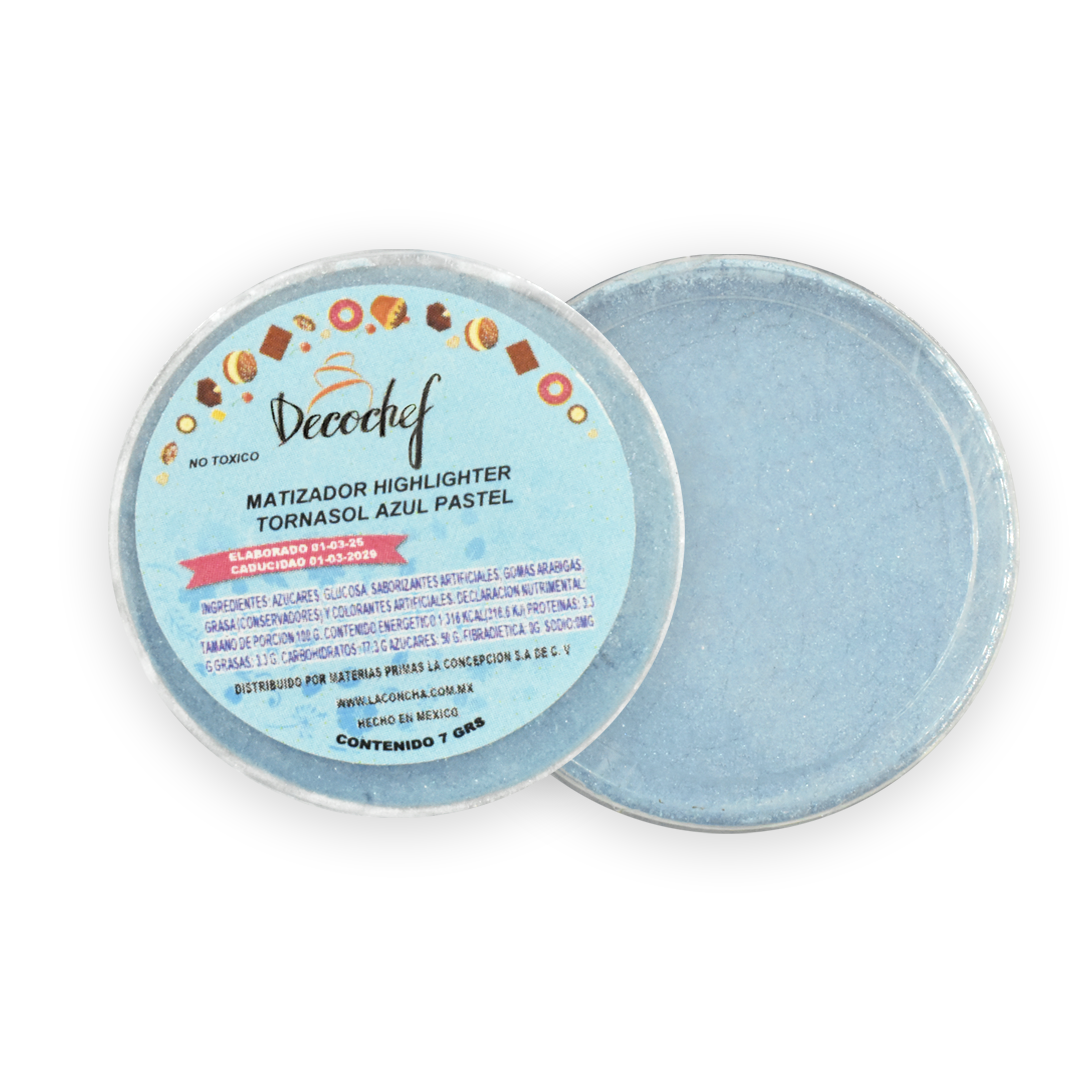 Matizador Highlighter Tornasol Azul Pastel 7 G Decochef