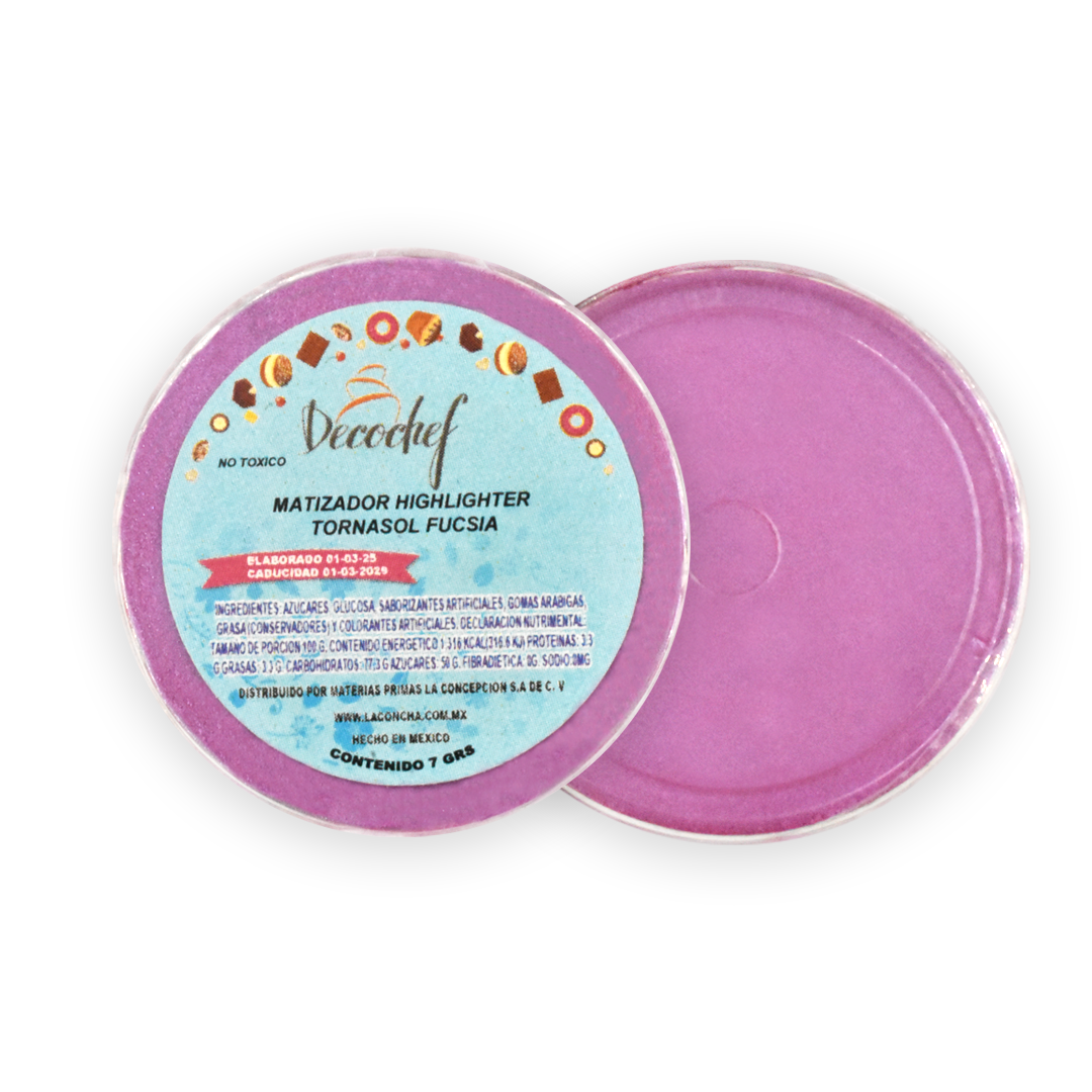 Matizador Highlighter Tornasol Fucsia 7 G Decochef