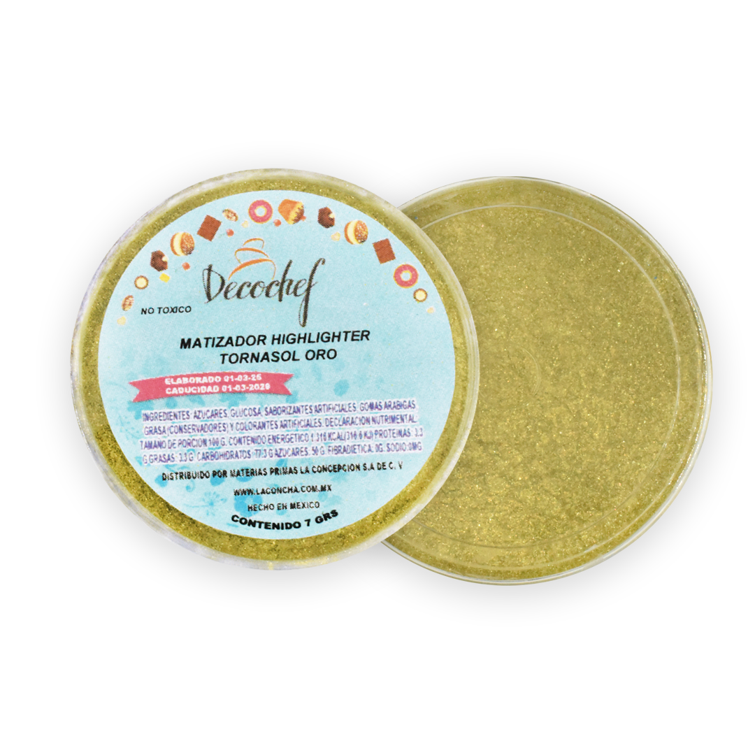 Matizador Highlighter Tornasol Oro 7 G Decochef