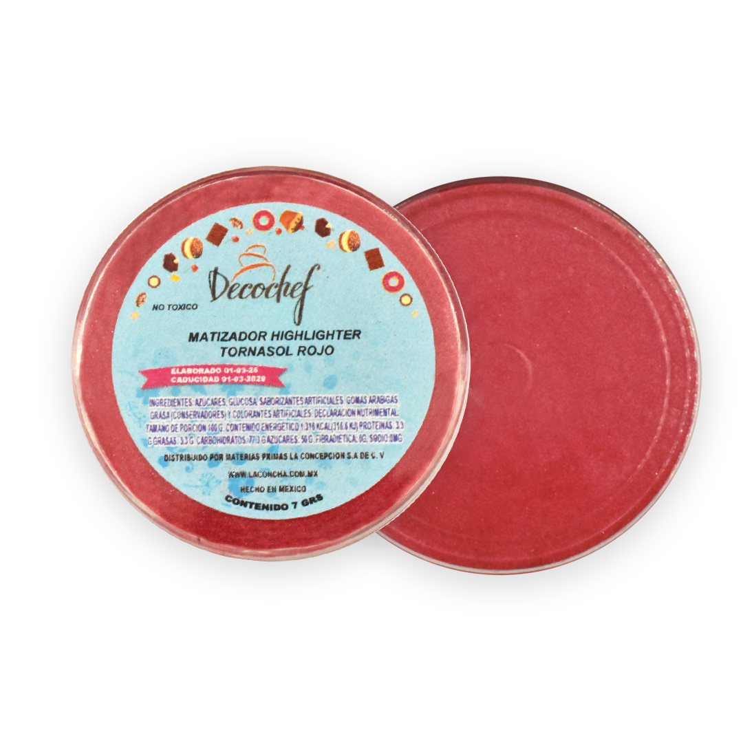Matizador Highlighter Tornasol Rojo 7 G Decochef