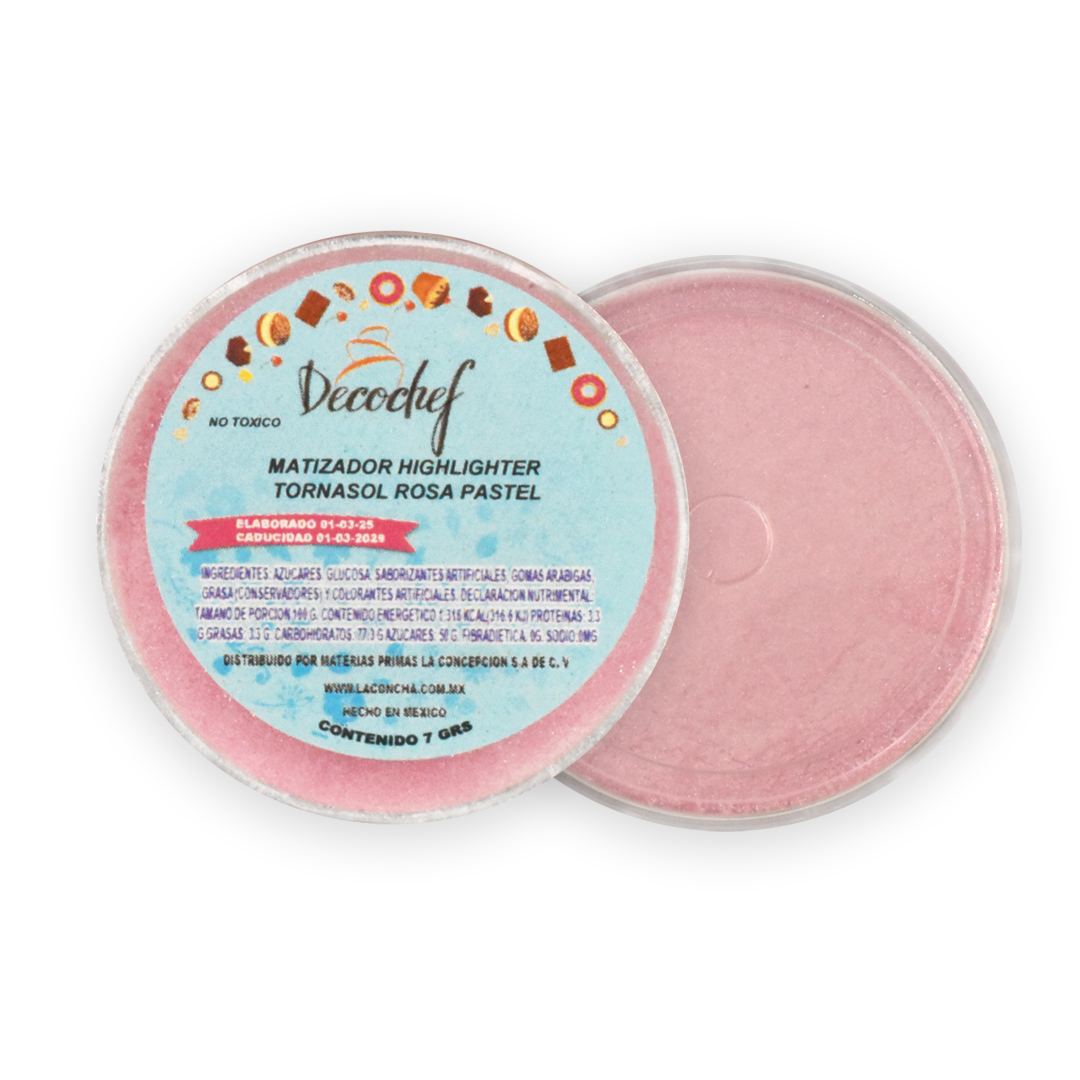 Matizador Highlighter Tornasol Rosa Pastel 7 G Decochef
