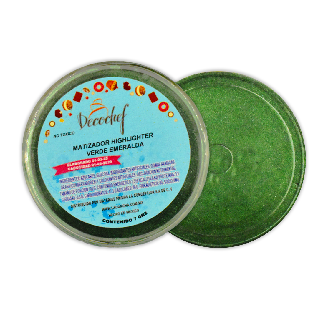 Matizador Highlighter Verde Esmeralda 7 G Decochef