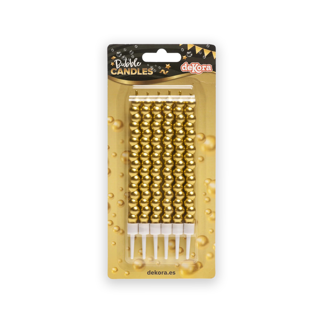 Velas Burbuja Color Oro 14cm