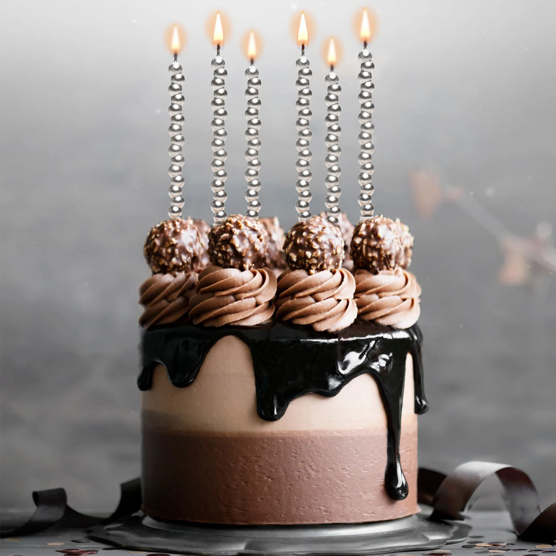 Velas Burbuja Color Plata 14cm