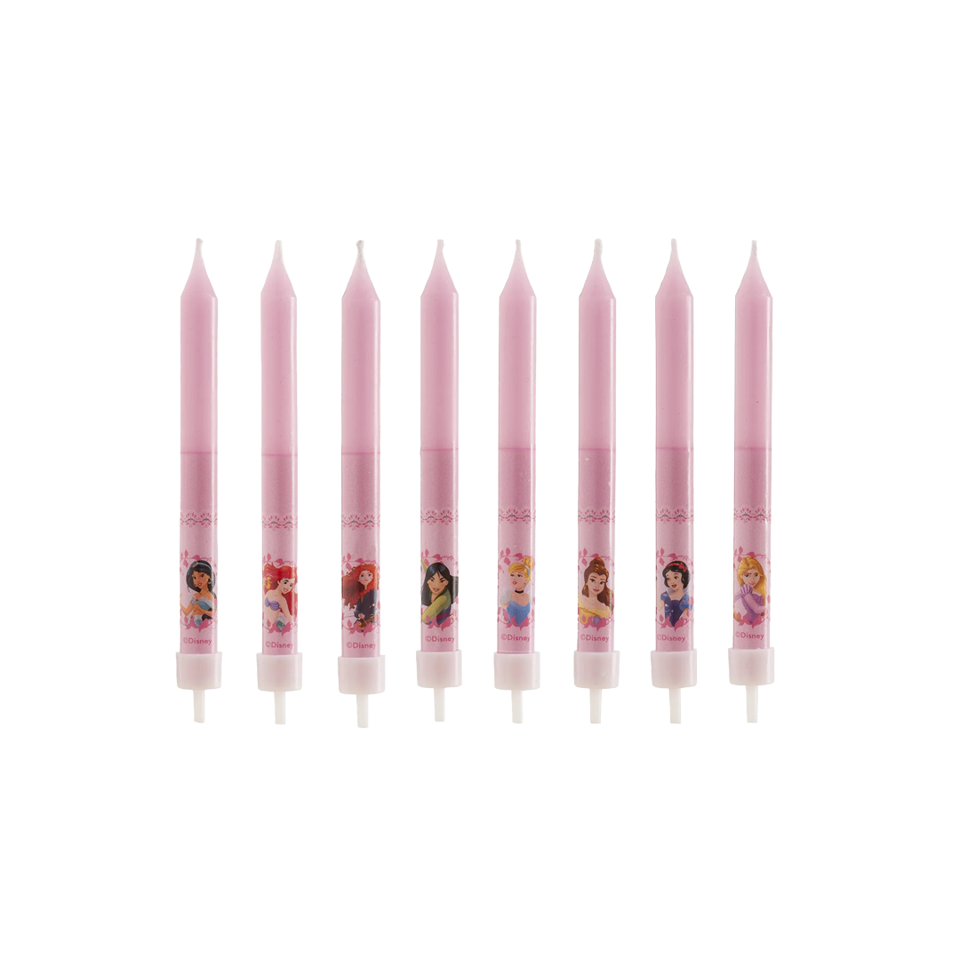 8 Velas Palillo Princesas 9cm
