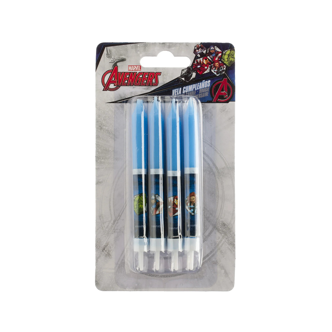 8 Velas Palillo Avengers 9cm