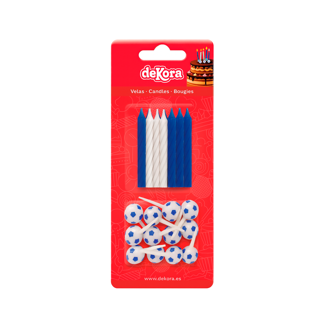 Blister 12 Velas Cumpleaños Futbol