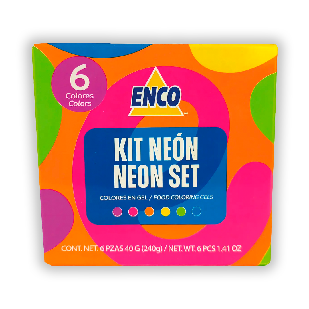 Kit Colorantes Neon Enco 6 pzs 40 ml