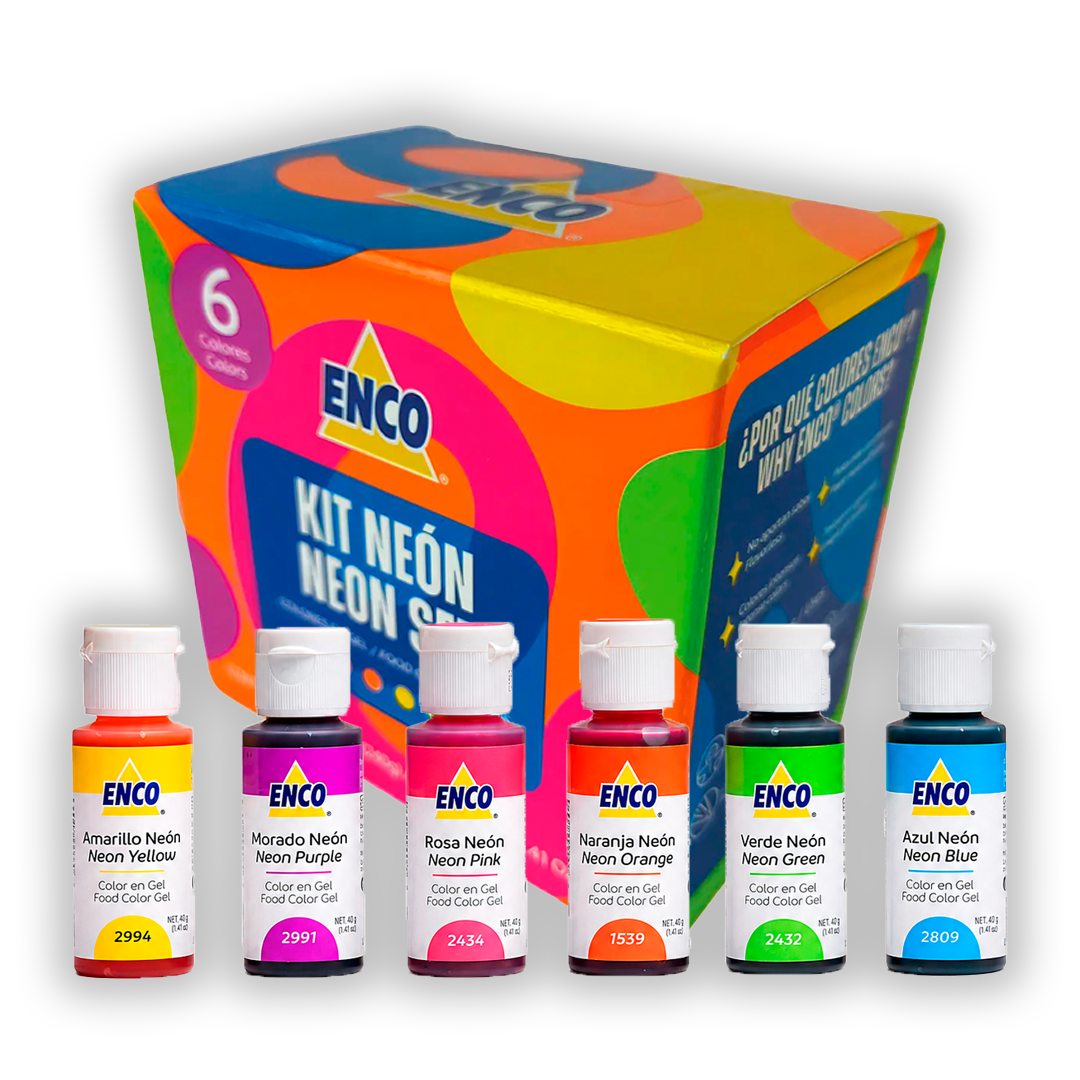 Kit Colorantes Neon Enco 6 pzs 40 ml