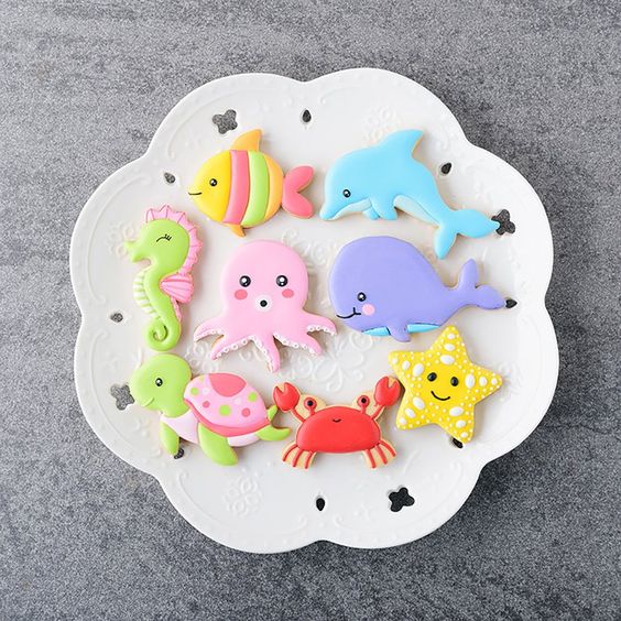Juego Corta Plástico Animalito Mar Alegria 8 Piezas