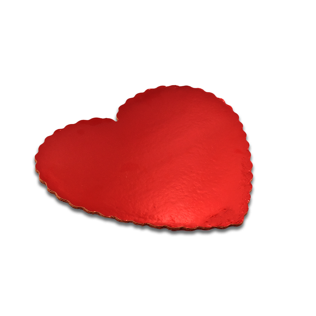 Base Cartón Corazón Rojo 22 cm