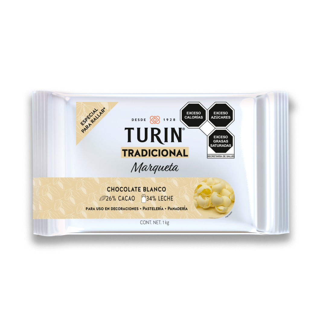 Cobertura Turin Chocolate Blanco Tradicional Marqueta 1 Kg