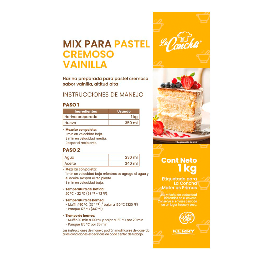 Harina Golden Dipt Pastel Cremoso Vainilla 1 Kg
