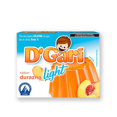 Gelatina D'Gari Durazno Light 20 g