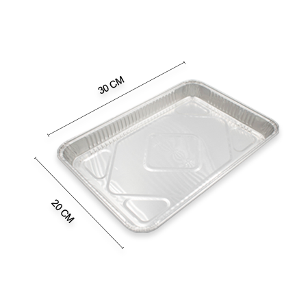 Molde Alcan Aluminio Desechable Para Hornear Rectangular 20x30cm