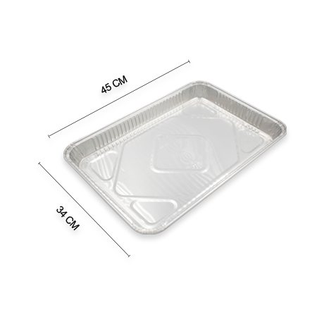 Molde Alcan Aluminio Desechable Para Hornear Rectangular 41x30x6cm