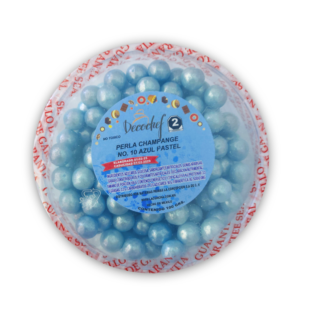 Perla Champange N° 10 azul pastel Decochef 100 G