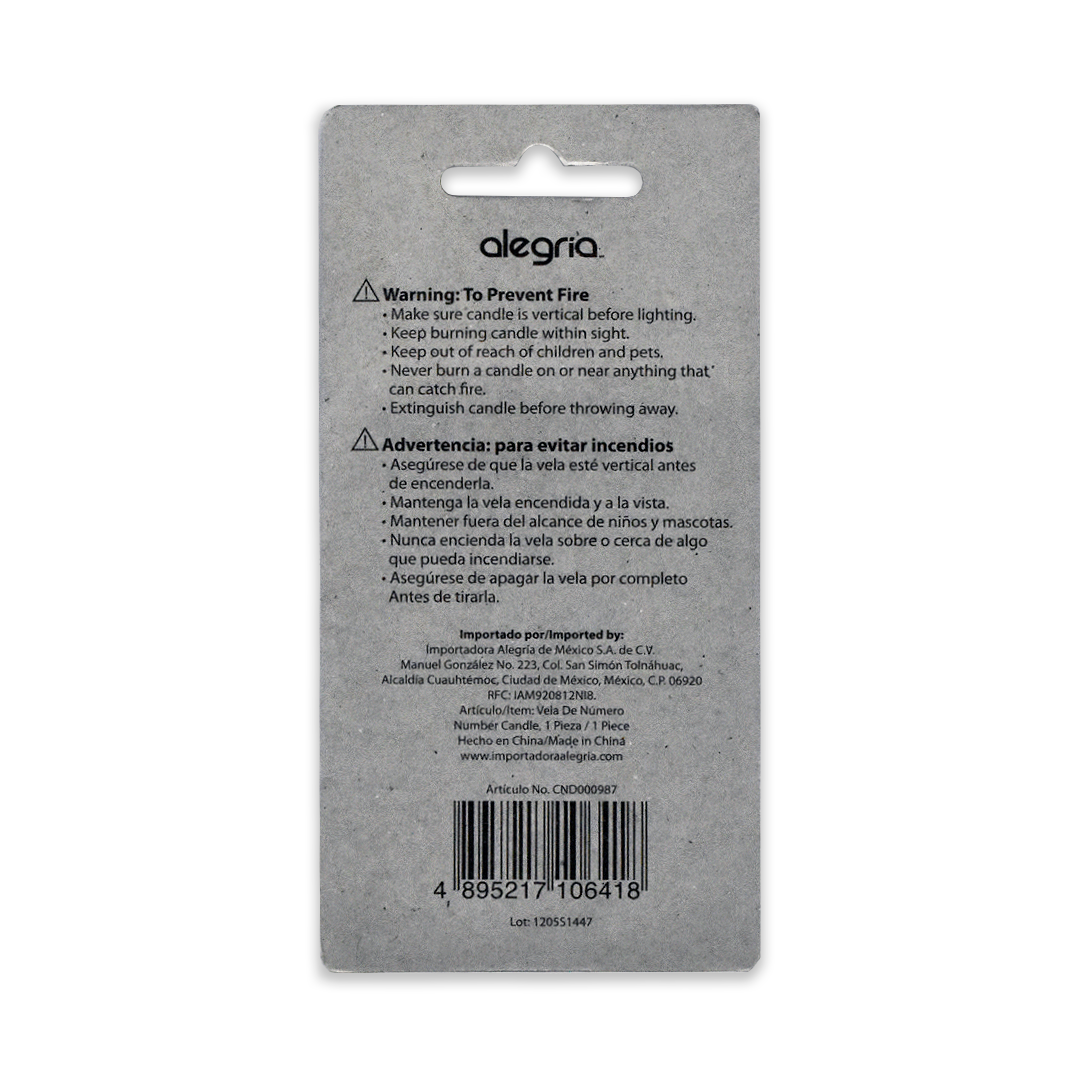 Vela Plata No. 3 Alegria