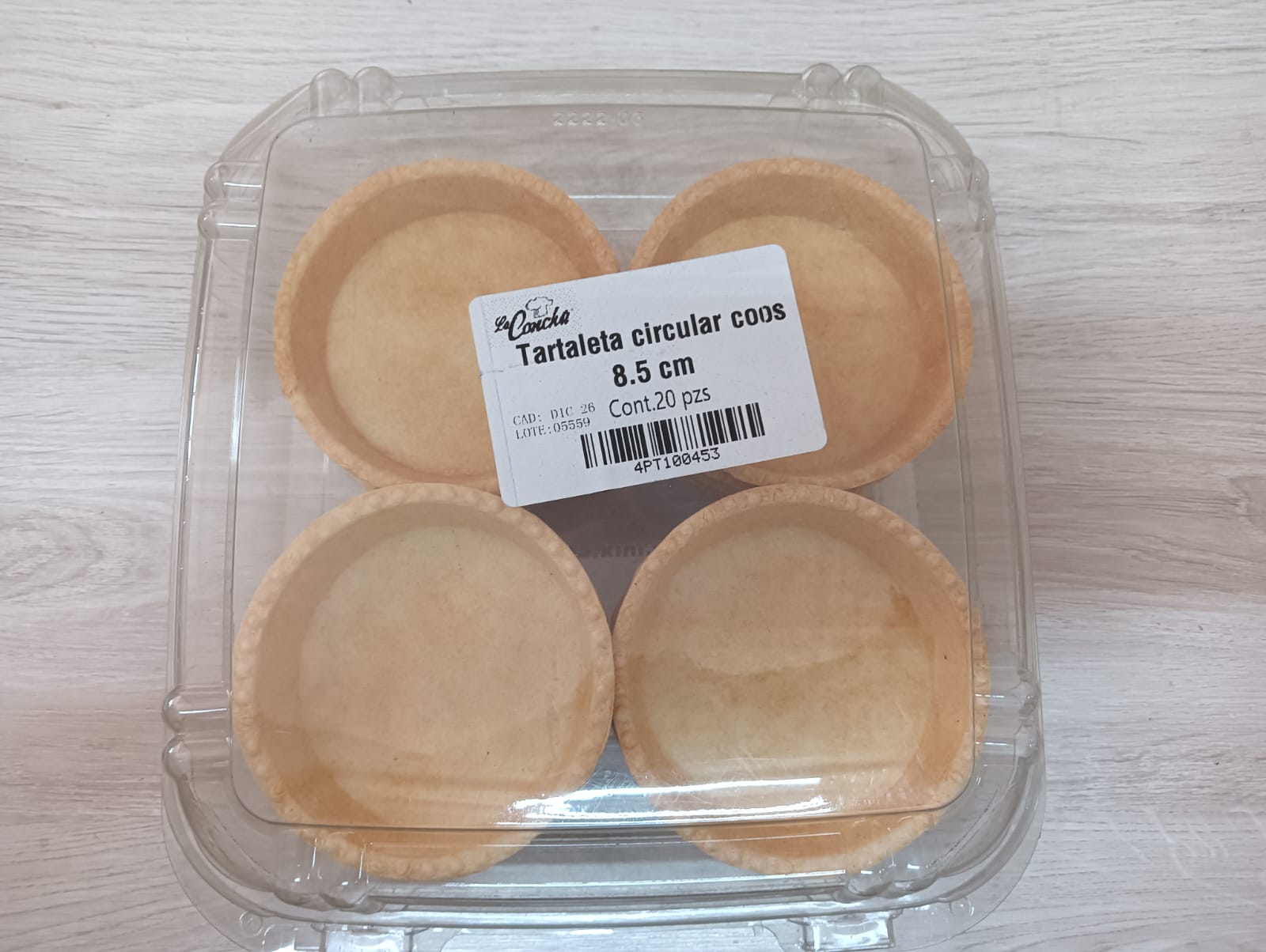 Tartaleta de galleta 8.5cm 20pzs