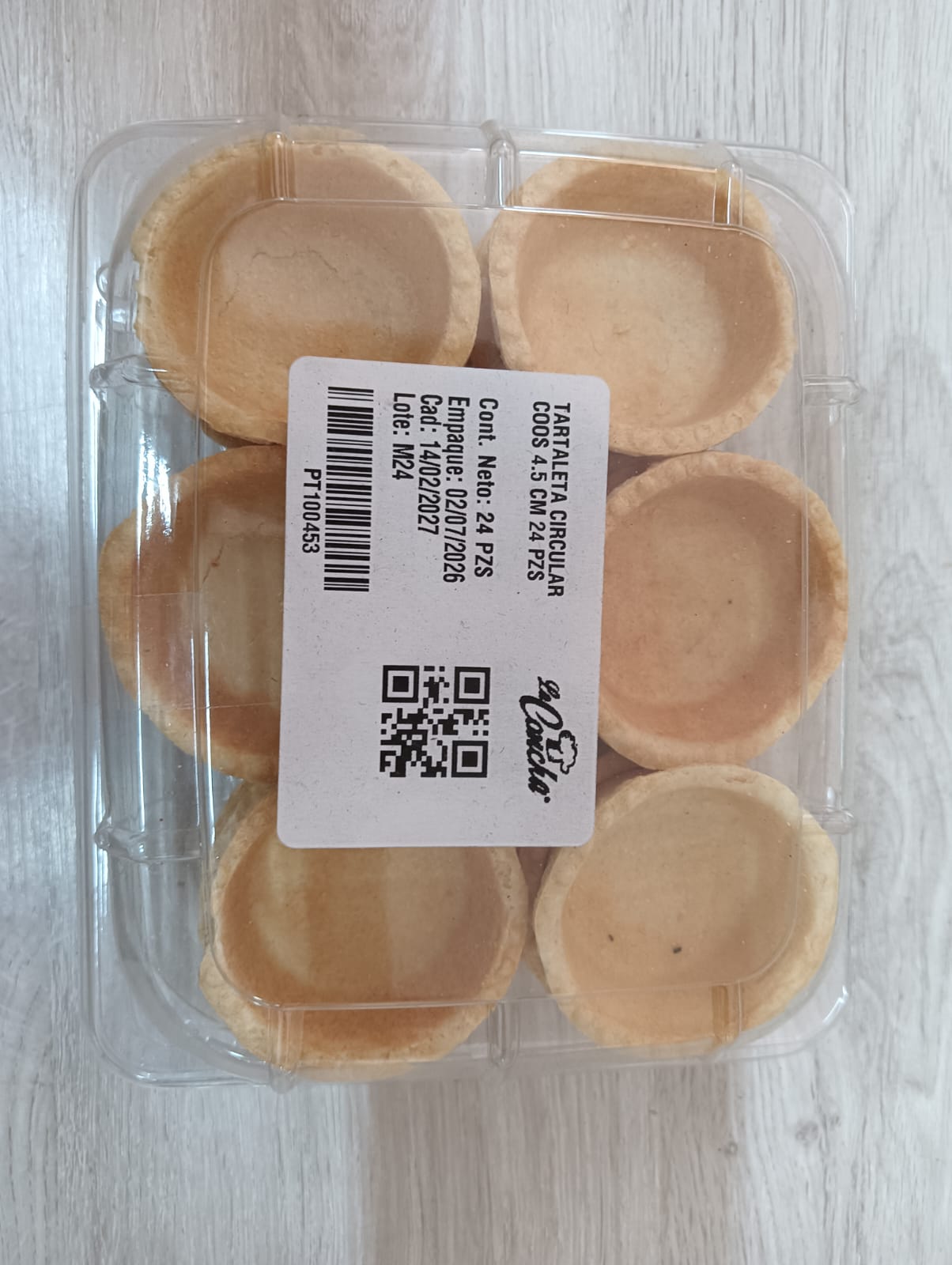 Tartaleta de galleta 4.5cm 24pzs