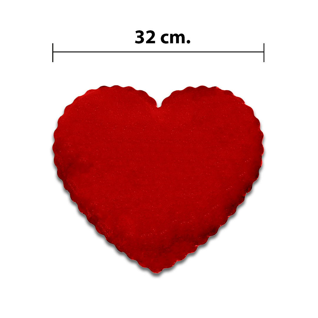 Base Cartón Corazón Rojo 32 cm